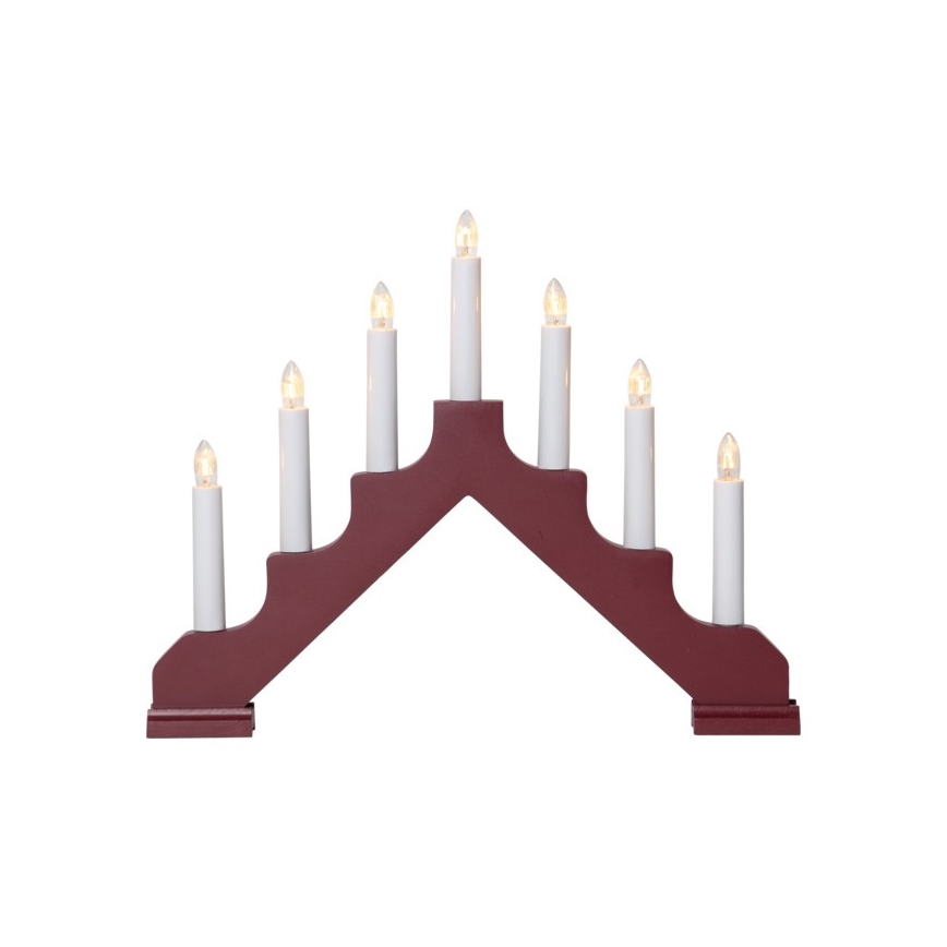 Eglo - Candelabro di Natale 7xE10/3W/230V rosso
