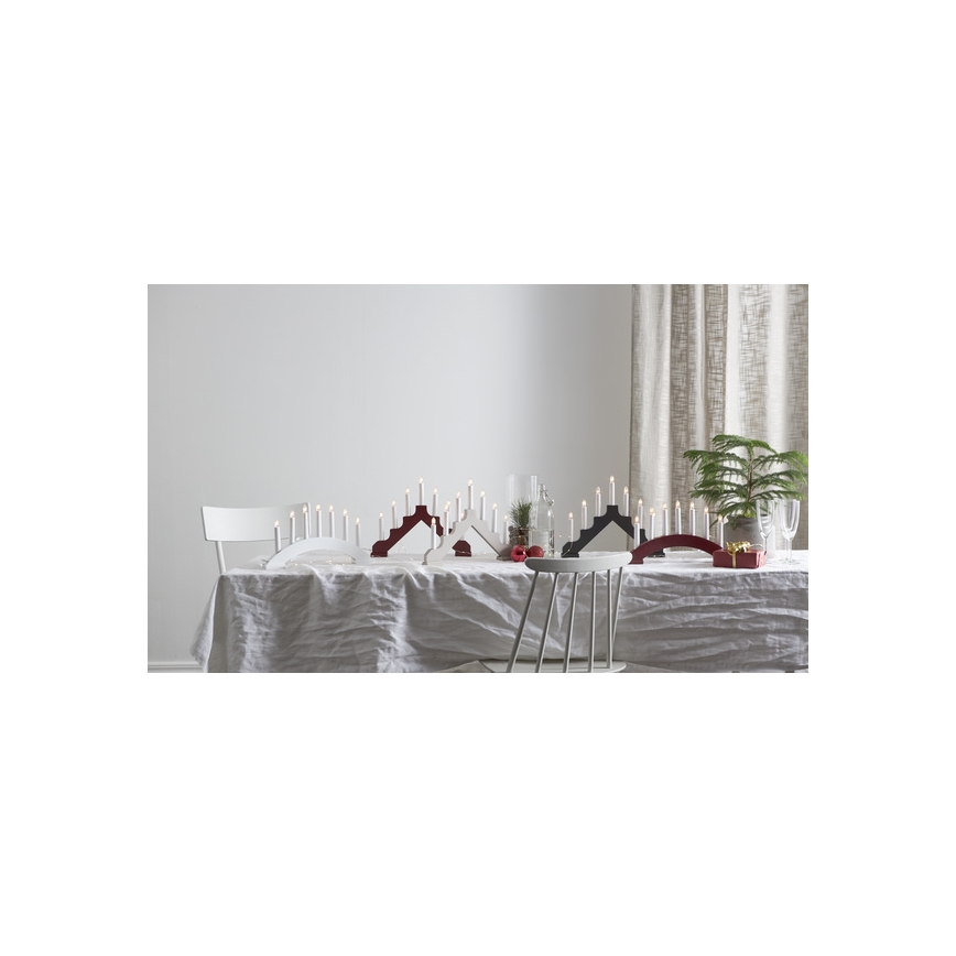 Eglo - Candelabro di Natale 7xE10/3W/230V rosso