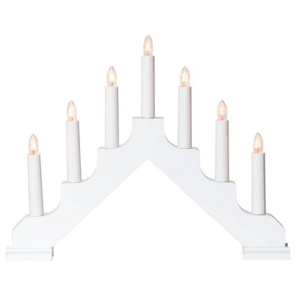 Eglo - Candelabro di Natale 7xE10/3W/230V bianco