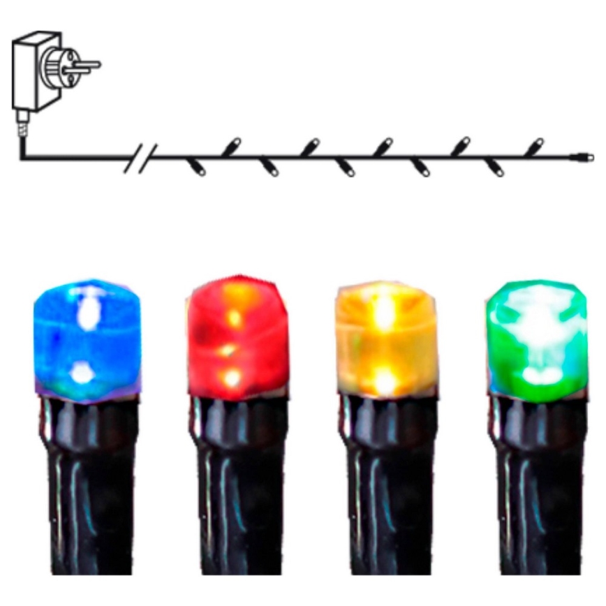 Eglo - Catena luminosa da esterno a LED, 80 LED, 8 m, IP44, multicolore