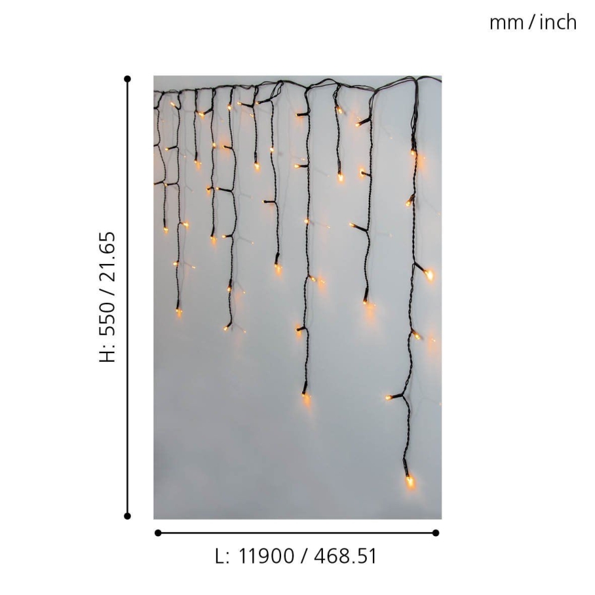 Eglo 410824 - Catena LED natalizia da esterno 480xLED/17x0,55m IP44 bianco caldo