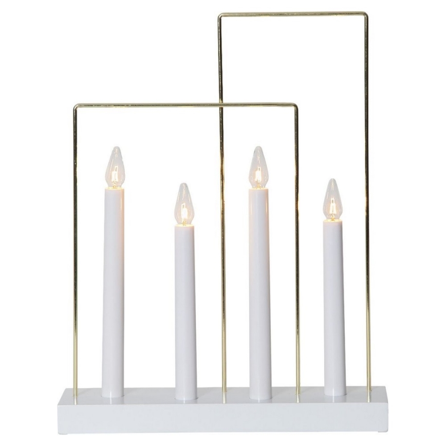 Eglo - Candeliere di Natale 4xE10/3W/230V bianco
