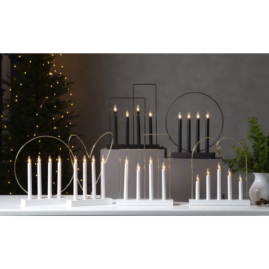 Eglo - Candeliere di Natale 4xE10/3W/230V bianco