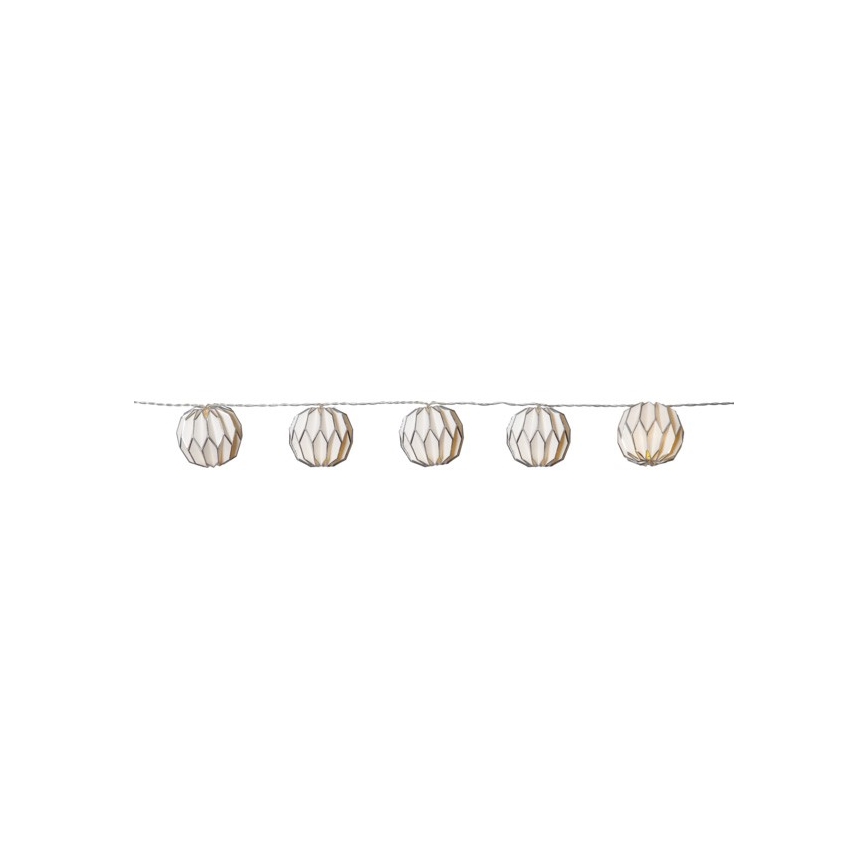 Eglo - Catena natalizia LED 10xLED/3xAA 2,75m bianco/argento