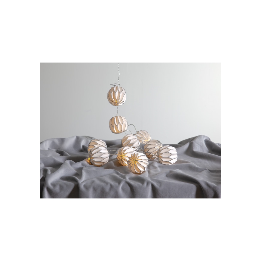 Eglo - Catena natalizia LED 10xLED/3xAA 2,75m bianco/argento