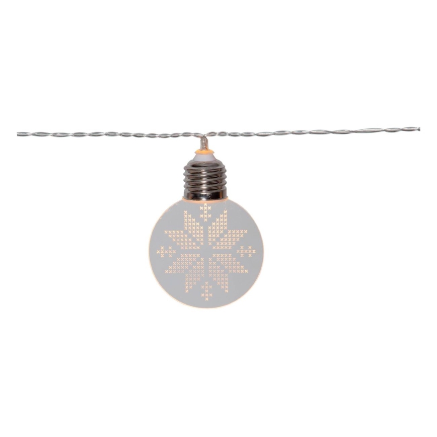 Eglo 411112 - Catena luminosa LED per Natale ORNAMENT 10xLED/3xAA 2,4m bianco caldo