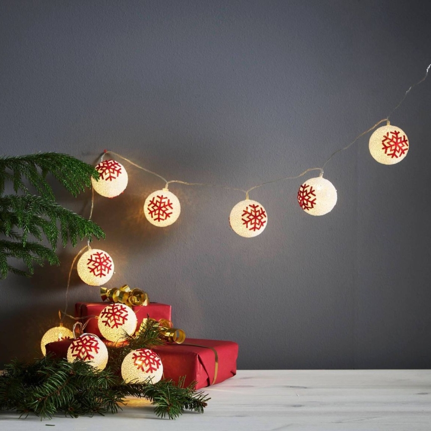 Eglo 411113 - Catena natalizia LED ORNAMENT 10xLED/3xAA 1,35m bianco caldo