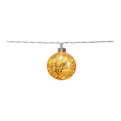 Eglo 411115 -  Catena natalizia LED GLITTER 10xLED/2xAA 1,65m bianco caldo