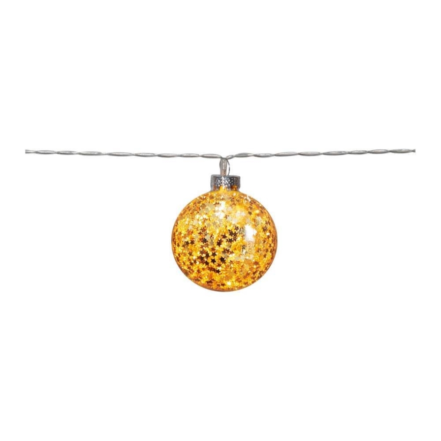 Eglo 411115 -  Catena natalizia LED GLITTER 10xLED/2xAA 1,65m bianco caldo