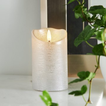 Eglo 411503 - Candela LED FLAMME RUSTIC LED/2xAA argento