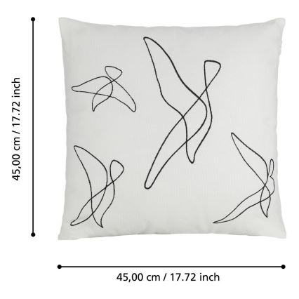 Eglo - Cuscino decorativo 45x45 cm bianco/nero