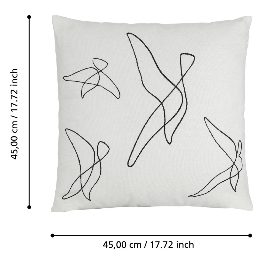 Eglo - Cuscino decorativo 45x45 cm bianco/nero
