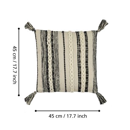 Eglo 420055 - Cuscino decorativo CHEVERY 45x45 cm crema/nero