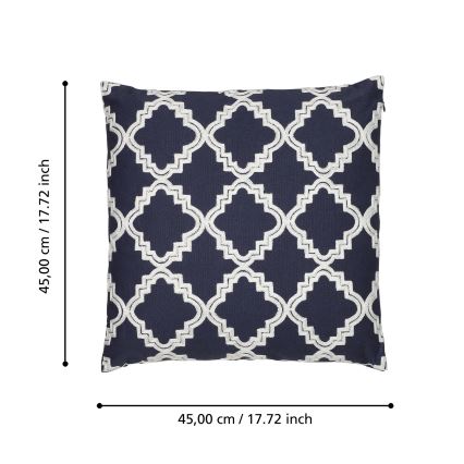 Eglo 420096 - Cuscino decorativo BERHALA 45x45 cm blu/bianco
