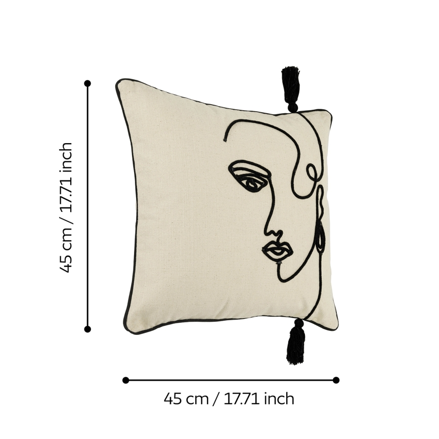 Eglo 420329 - Cuscino decorativo CHEVERY 45x45 cm crema/nero