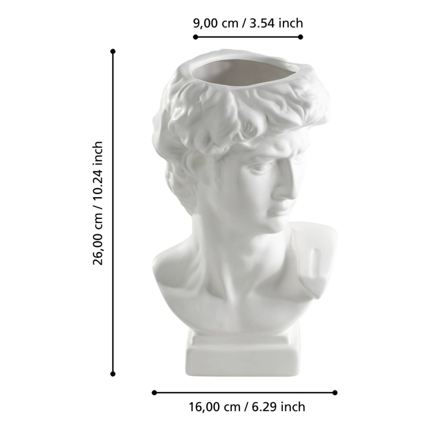 Eglo - Vaso in ceramica 26x16 cm bianco