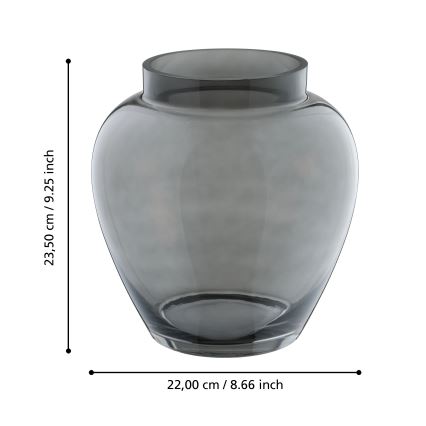 Eglo 421211 - Vaso in vetro ASINDRO 23,5x22 cm nero/fumé