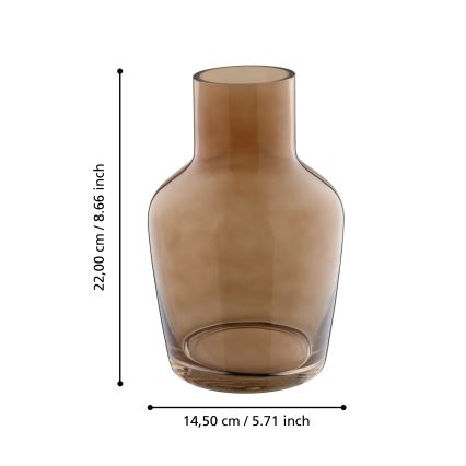 Eglo 421221 - Vaso in vetro SIRANANA 22x14,5 cm marrone/fumé
