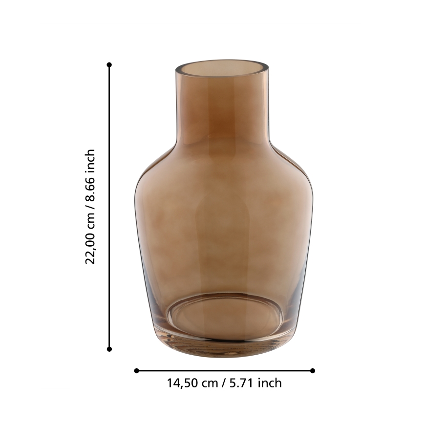 Eglo 421221 - Vaso in vetro SIRANANA 22x14,5 cm marrone/fumé