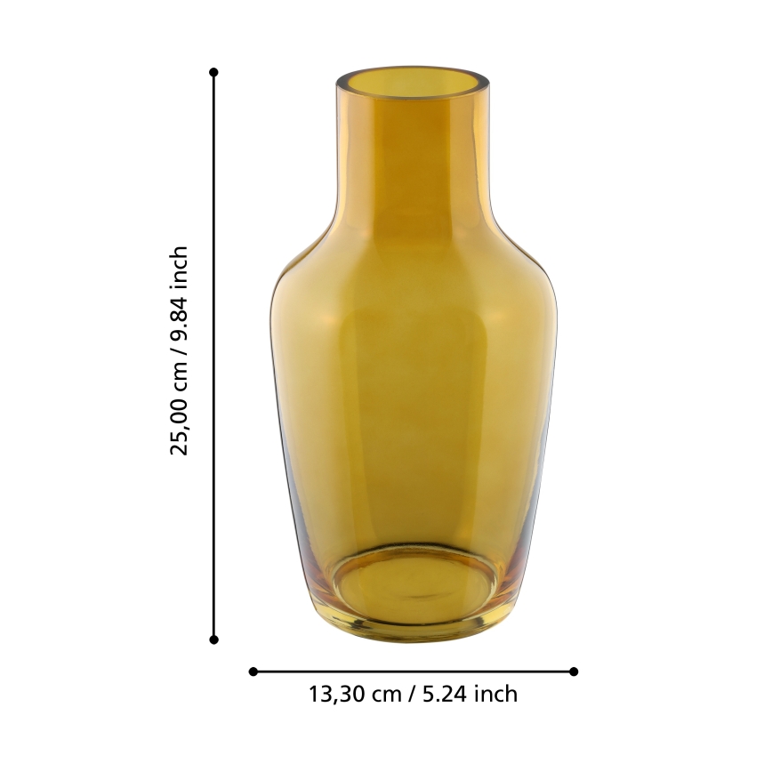 Eglo 421223 - Vaso in vetro SIRANANA 25x13,3 cm giallo/fumé