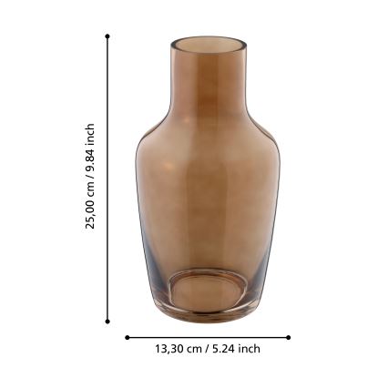 Eglo 421224 - Vaso in vetro SIRANANA 25x13,3 cm marrone/fumé