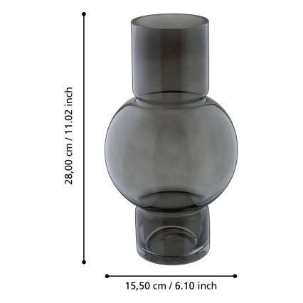 Eglo - Vaso di vetro 28x15,5 cm nero