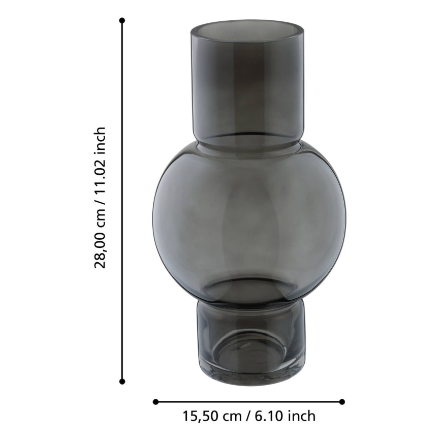 Eglo - Vaso di vetro 28x15,5 cm nero