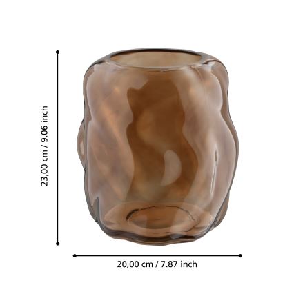 Eglo 421238 - Vaso in vetro MAROSAVA 23x20 cm marrone/fumé