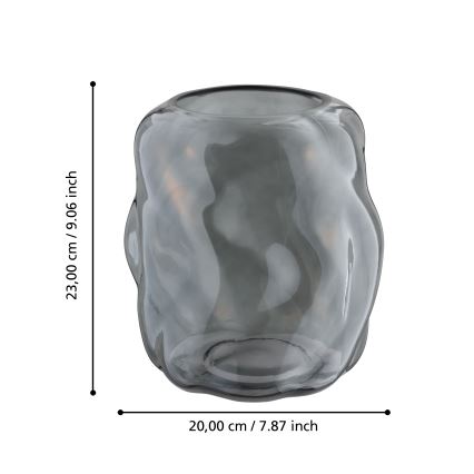 Eglo 421239 - Vaso in vetro MAROSAVA 23x20 cm nero/fumé