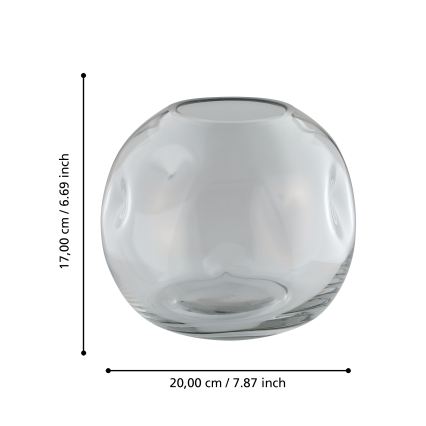 Eglo 421241 - Vaso in vetro MAROSAVA 17x20 cm grigio/fumé