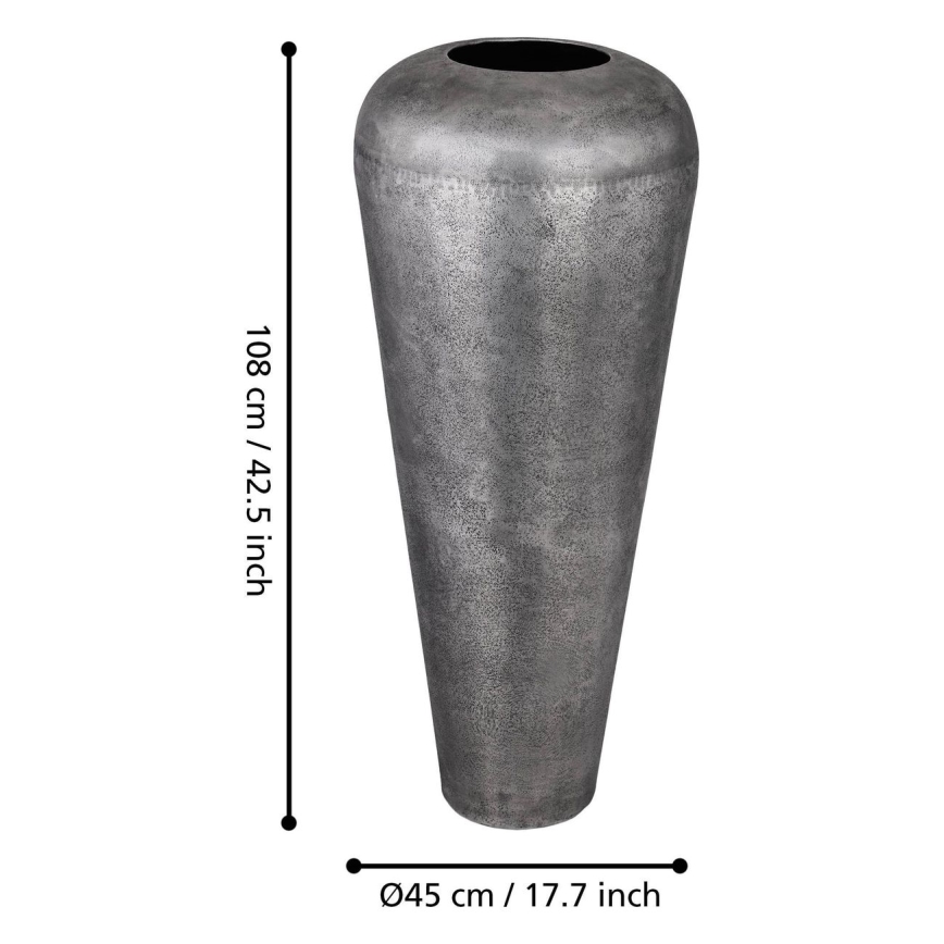 Eglo 421336 - Vaso in metallo MIYAZAKI 108x45 cm grigio