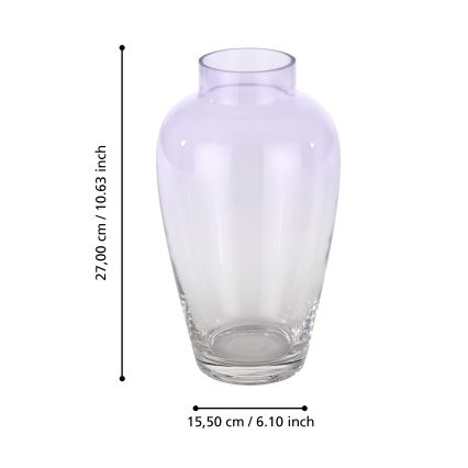 Eglo 421356 - Vaso in vetro KENYASI 27x15,5 cm viola