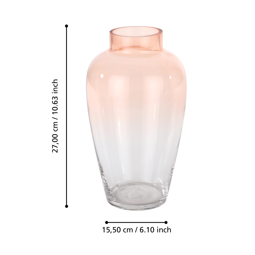 Eglo 421357 - Vaso in vetro KENYASI 27x15,5 cm rosa