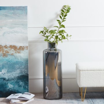 Eglo 421381 - Vaso in vetro NABAS 73x25 cm nero/fumé