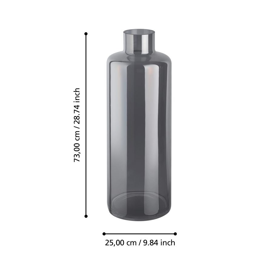 Eglo 421381 - Vaso in vetro NABAS 73x25 cm nero/fumé