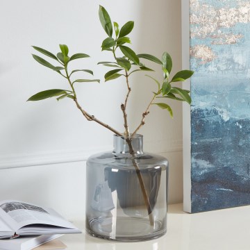 Eglo 421385 - Vaso in vetro NABAS 24,5x21 cm nero/fumé