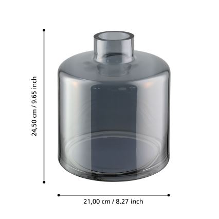 Eglo 421385 - Vaso in vetro NABAS 24,5x21 cm nero/fumé