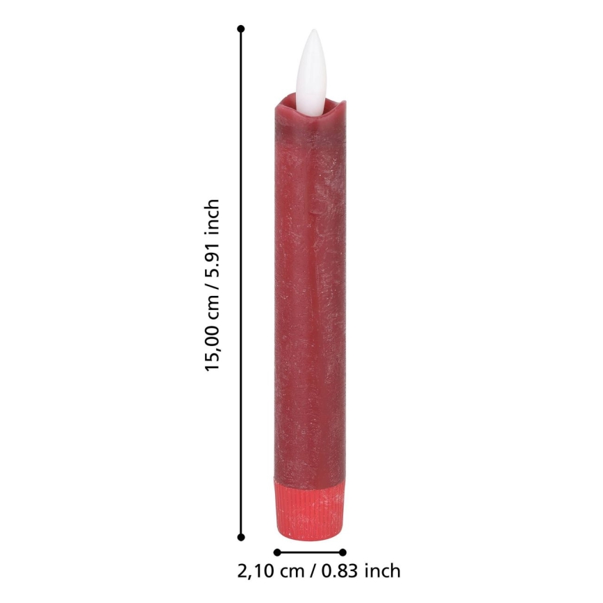 Eglo - SET 2x LED Candele LED/1xAAA 15 cm rosso