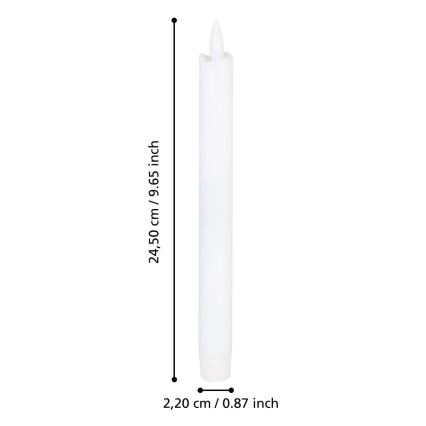 Eglo - SET 2x Candela LED LED/1xAAA 24,5 cm bianco