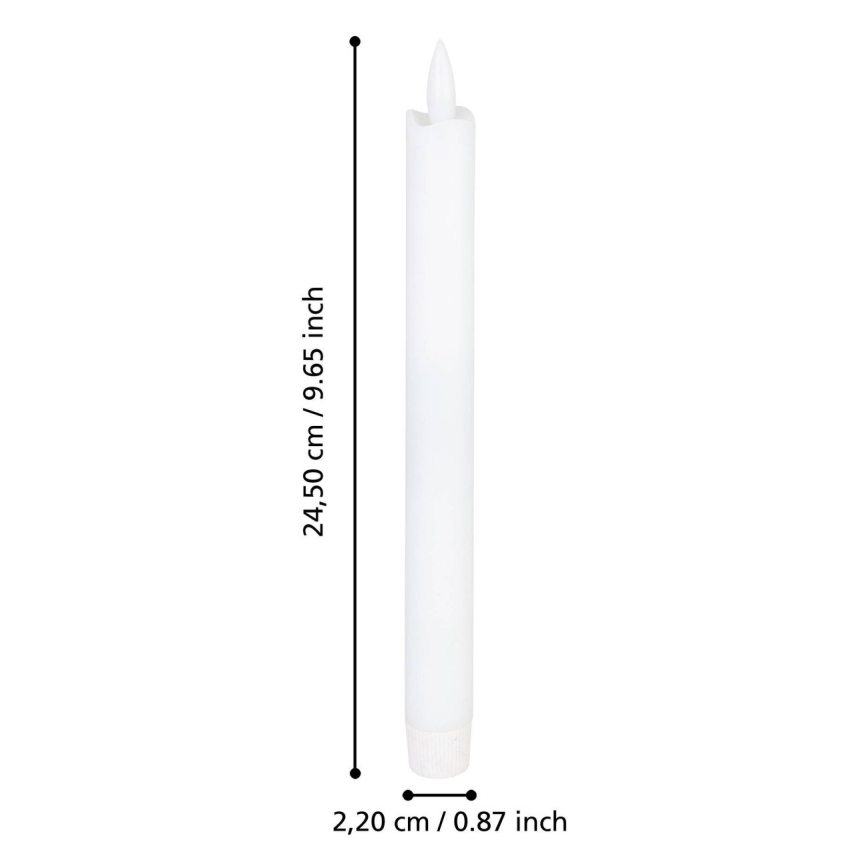 Eglo - SET 2x Candela LED LED/1xAAA 24,5 cm bianco