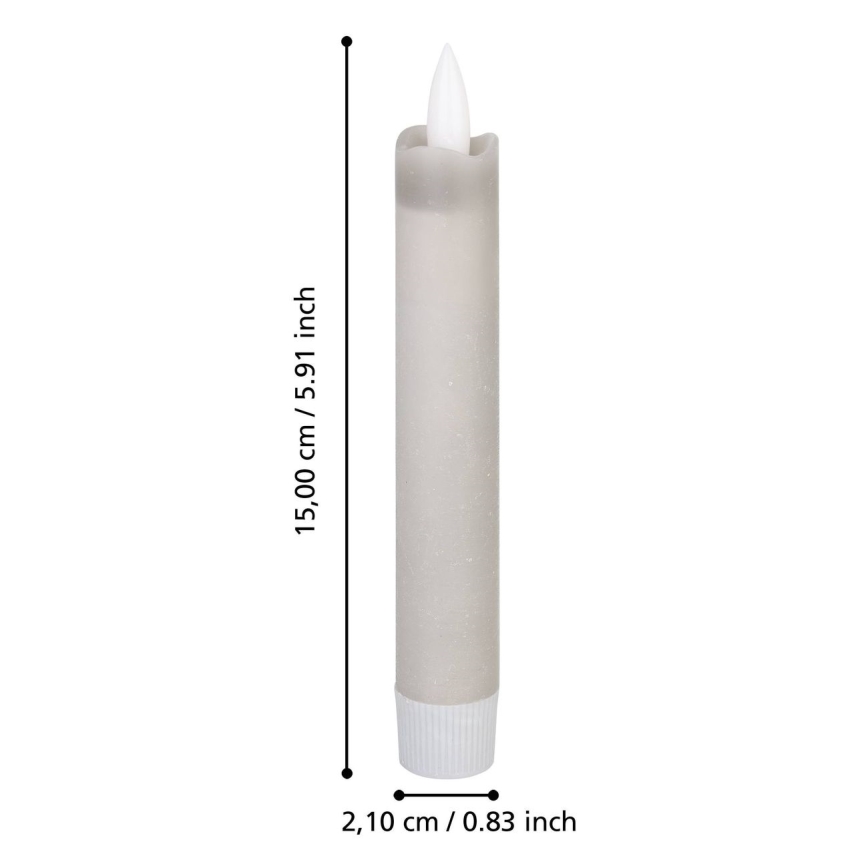 Eglo 422223 - SET 2x LED Candele ANTANABE LED/1xAAA 15 cm grigio