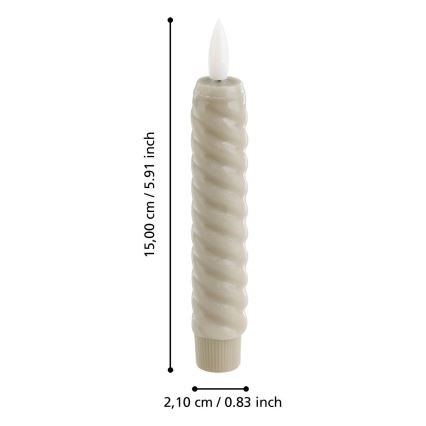 Eglo - SET 2x LED Candele LED/1xAAA 15 cm beige