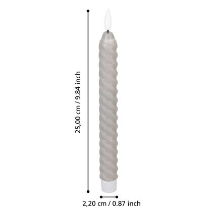 Eglo - SET 2x LED Candele LED/1xAAA 25 cm grigio