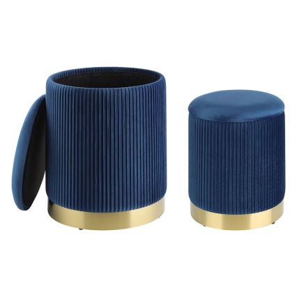 Eglo - SET 2x Pouf diam. 31,5/36 cm blu/oro