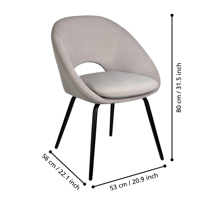 Eglo - Sedia da pranzo 80x56 cm grigia