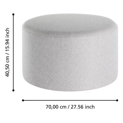 Eglo - SET 2x Pouf diam. 45,5/70 cm grigio