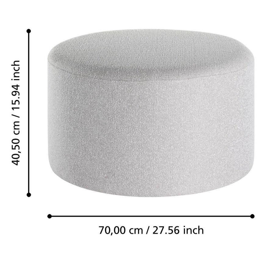 Eglo - SET 2x Pouf diam. 45,5/70 cm grigio