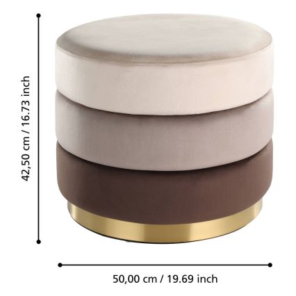 Eglo - Pouf 42,5x50 cm marrone/oro