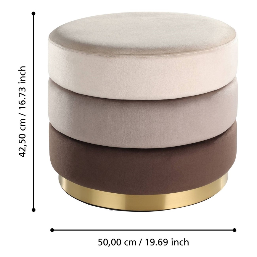 Eglo - Pouf 42,5x50 cm marrone/oro