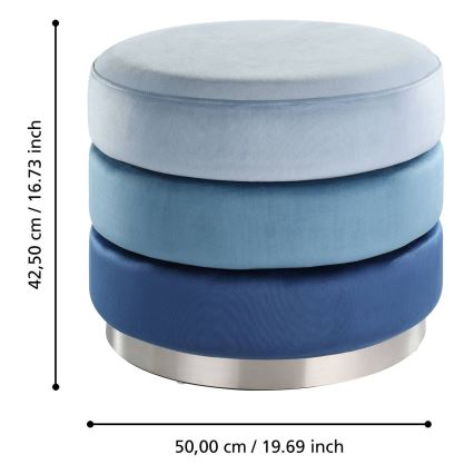 Eglo - Pouf 42,5x50 cm blu/cromo